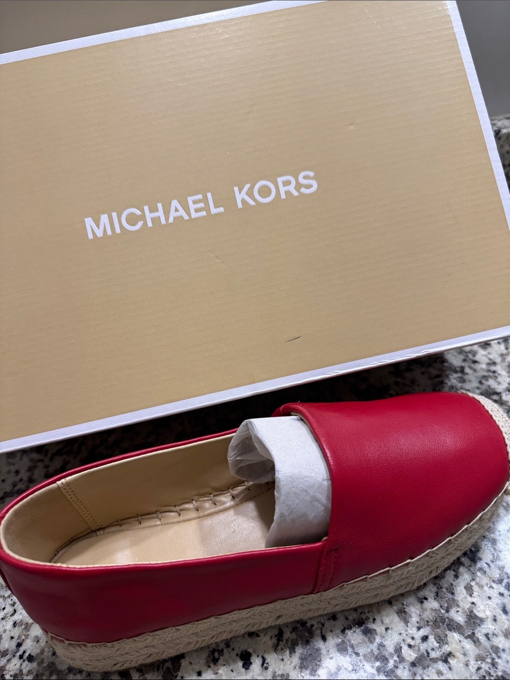 Michael Kors women’s Red Slip-On Espadrille Moccasin